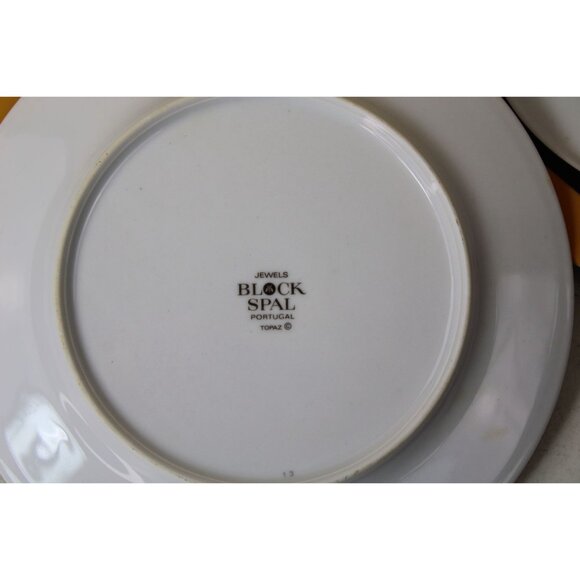 3 Block Spal Topaz Salad Plate 91333 Portugal Jewels Yellow Set Plates - Picture 3 of 4